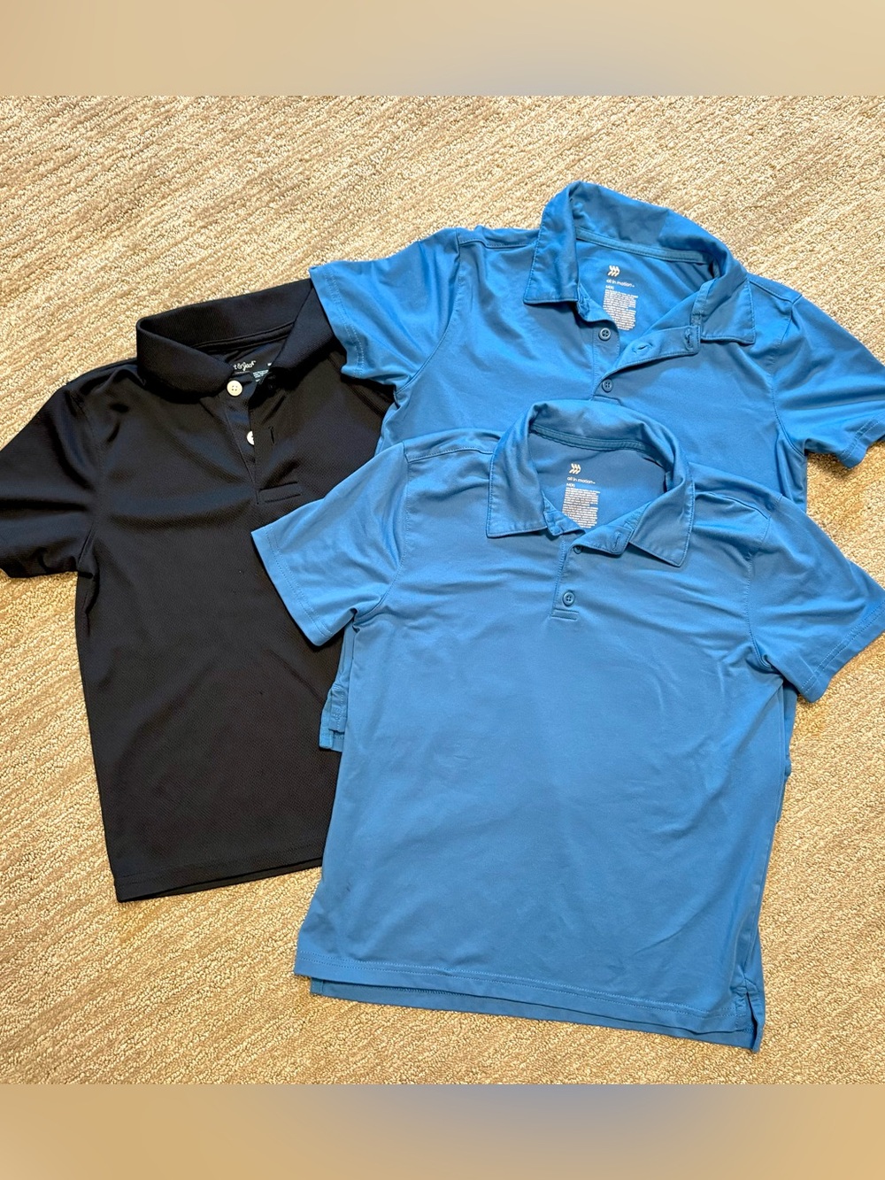 Bundle of 3! Boys Sport Polos Navy and Cobalt Blue sz 8